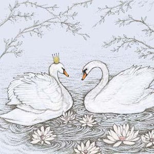 Cartão de Natal Cisnes e Coroa imagem 3