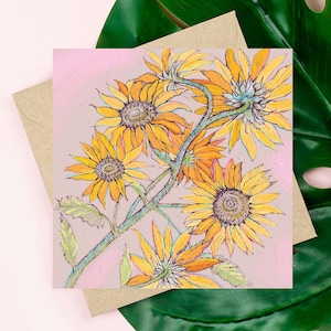 Wilted Sunflowers Greeting Card