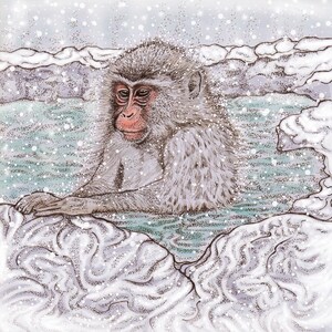 Carte de Noël singe des neiges image 2
