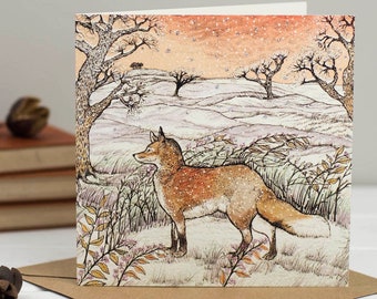 Fox in the Fields Christmas Card