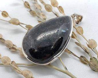 Crystal Necklace. Nuummite Pendant. Crystal Jewellery. Rare Stone. Anniversary Gift. Gift for Men. Ground Crystals. Ethical Crystals. #K904