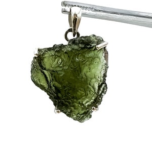 Moldavite Pendant Encoded By Egyptian High Priestess, Personal Portal To THOTH, Egyptian God of Magic, Moon, Jewelry, Crystals #K202