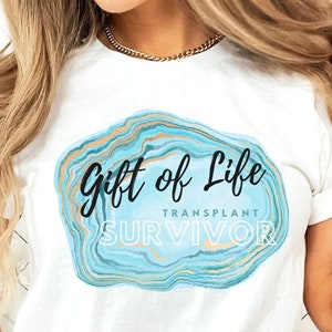 Regalo de Vida Sobreviviente de trasplante Ajuste relajado Camiseta de manga corta, Comparta su repuesto, donante de riñón, sobreviviente de trasplante de órganos, donación en vida