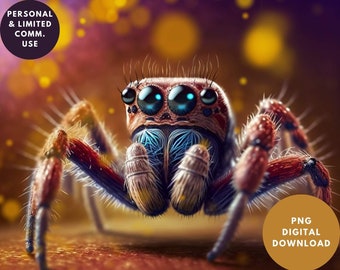 PNG Jumping Spider red digital download for limited commercial use, pet spider lover, spooderville, spider fancier, arachnid breeders