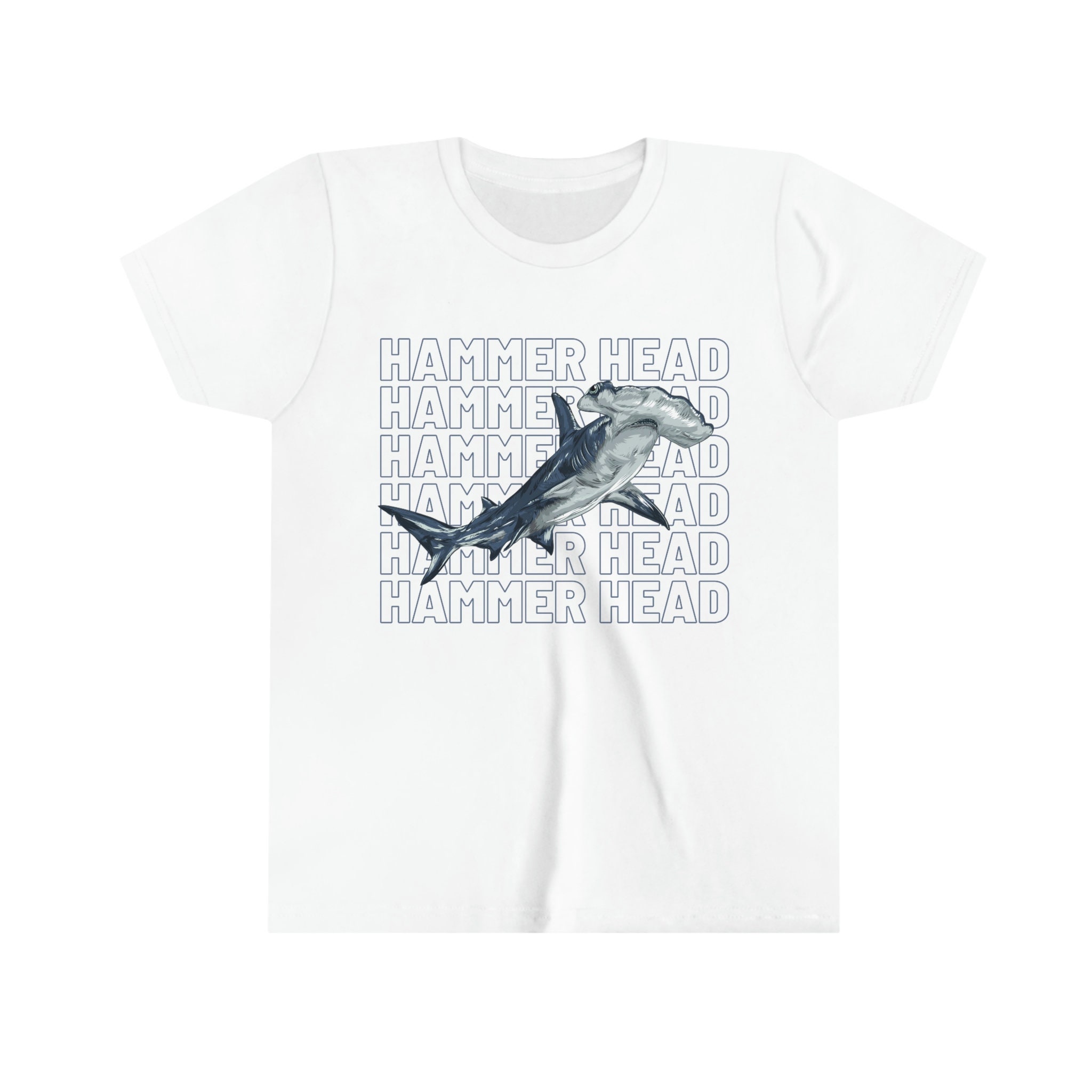 Hammer Head Shark by Size Youth Short Sleeve Tee, Shark Shirt for