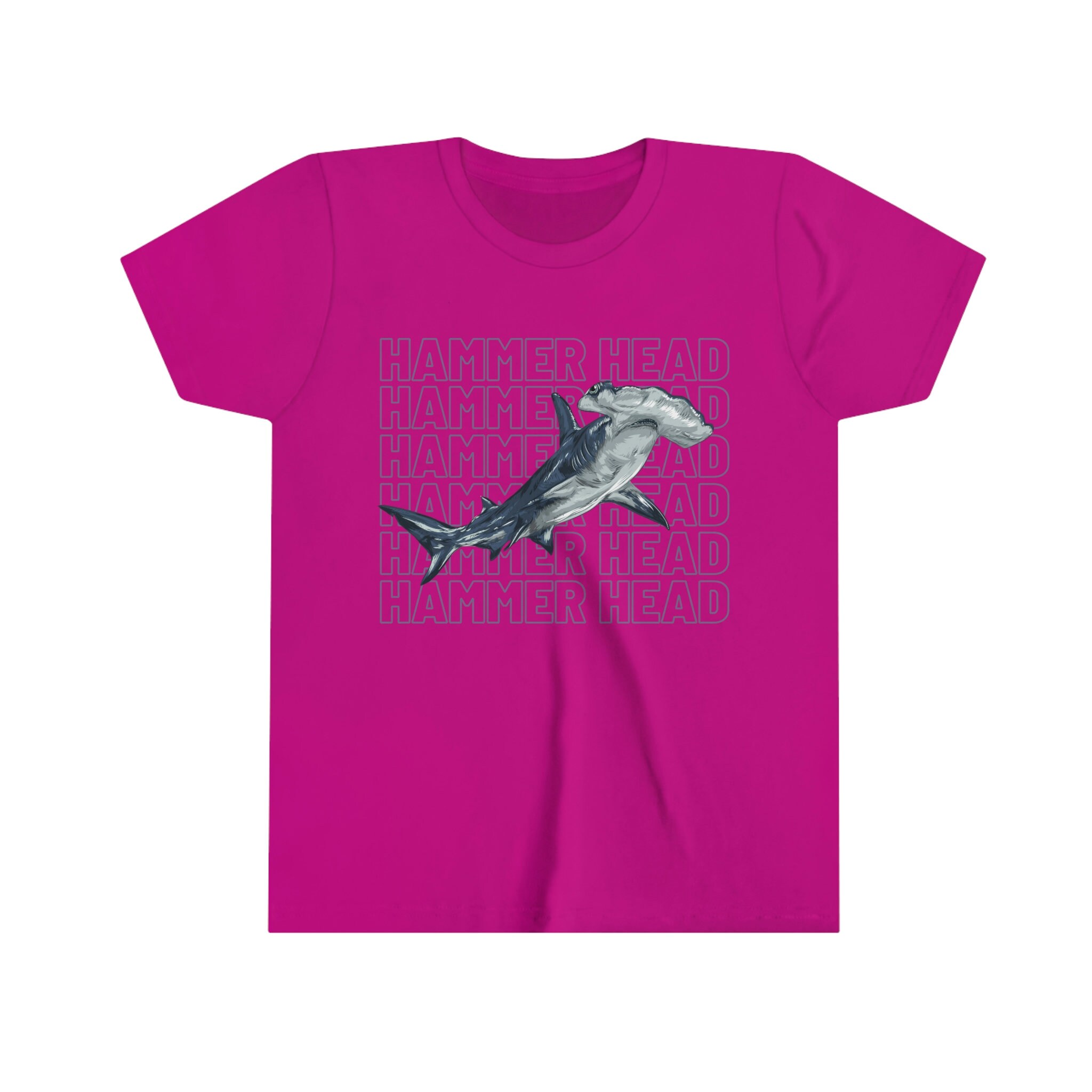 Hammer Head Shark by Size Youth Short Sleeve Tee, Shark Shirt for
