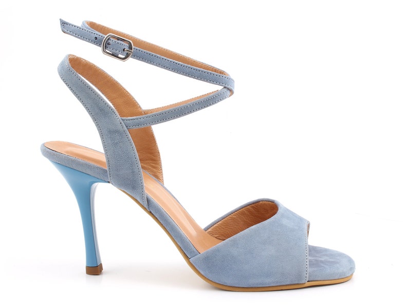 ADORNOS Light Blue Suede High Heel Shoes