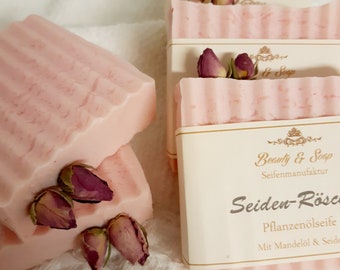 Rose soap - nourishing hand and body soap, with Tussah silk