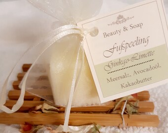 Meersalz Fußpeeling Ginkgo-Limette, Kakaobutter u. Avocadoöl