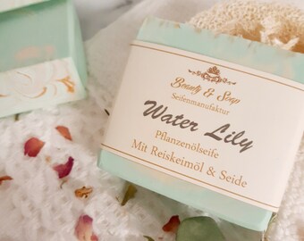 Soap Water Lily - nourishing body soap - rice germ oil, cocoa butter, tussah silk without palm oil