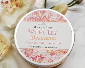 New! Deodorant cream Water Lily (water lily), 50ml vegan + aluminum-free. Crucible is made from 100% recycled material