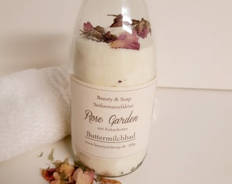 Buttermilchbad Rose Garden mit Kakaobutter, 150g