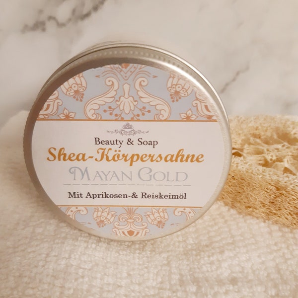 Sheasahne-Bodybutter Mayan Gold reichhaltige Bodylotion Vegan