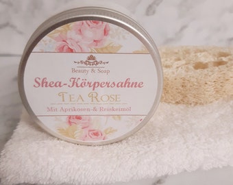 Sheasahne - Bodybutter Tea Rose reichhaltige Bodylotion / Vegan