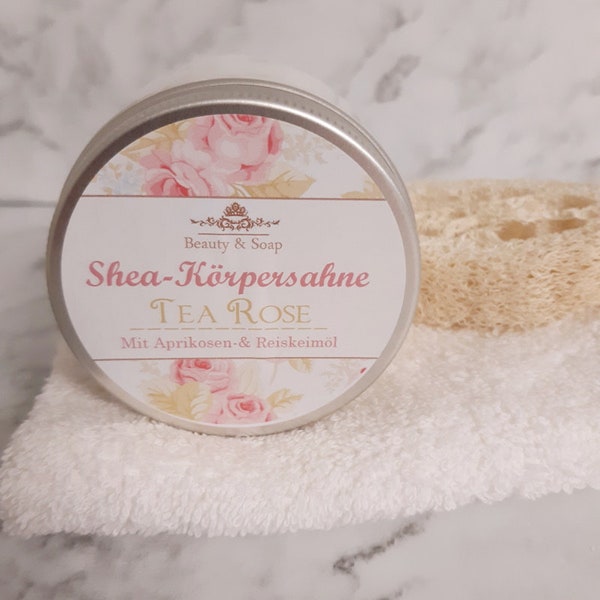 Sheasahne - Bodybutter Tea Rose reichhaltige Bodylotion / Vegan