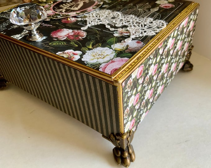Parisian Chic Keepsake Box: Lace & Floral Jewelry Box