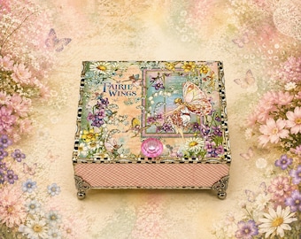 Fairy Wings Jewelry Box | Personalized Keepsake | Handmade Fairy Decor Gift | One of a Kind Treasure Box