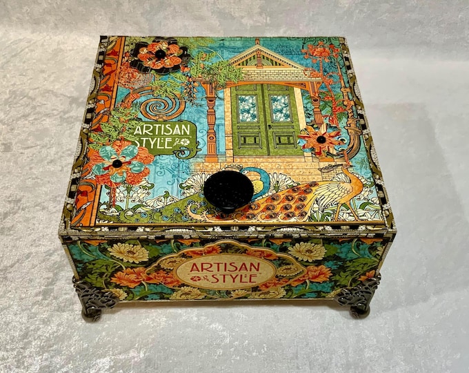 Artisan Style Peacock & Door Keepsake Box – Graphic 45 Handmade Storage