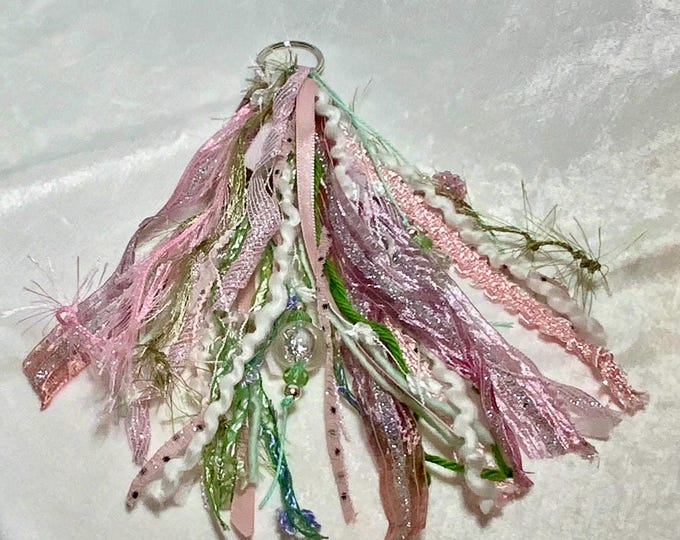 Handmade Fairy Cottage Tassel: Mixed Fiber Charm - Cottagecore Gift