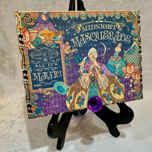 Midnight Masquerade Jewelry Box – Whimsical Keepsake Storage – Handmade Decorated Cigar Box
