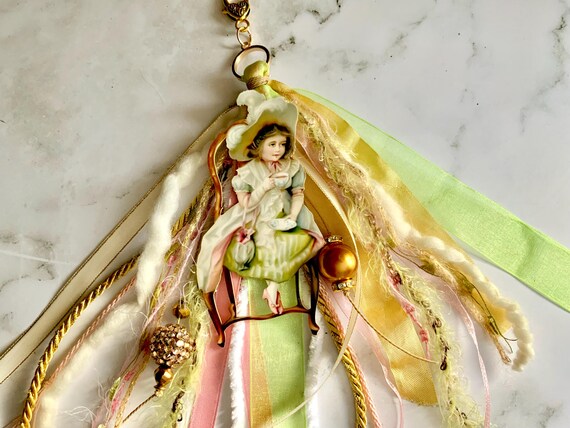 Tea Party Purse Tassel, Junk Journal Tassel, Lamp Tassel, Zipper Pull, Purse Charm, Bible Tassel, Necklace Charm, Purse Decoration