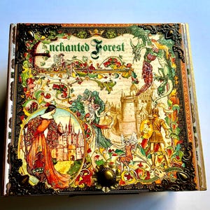 Enchanted Forest Decorated Cigar Box – Fairy Tale Castle, Knights, Fairies & Dragon Keepsake Storage – Graphic 45 Paper
