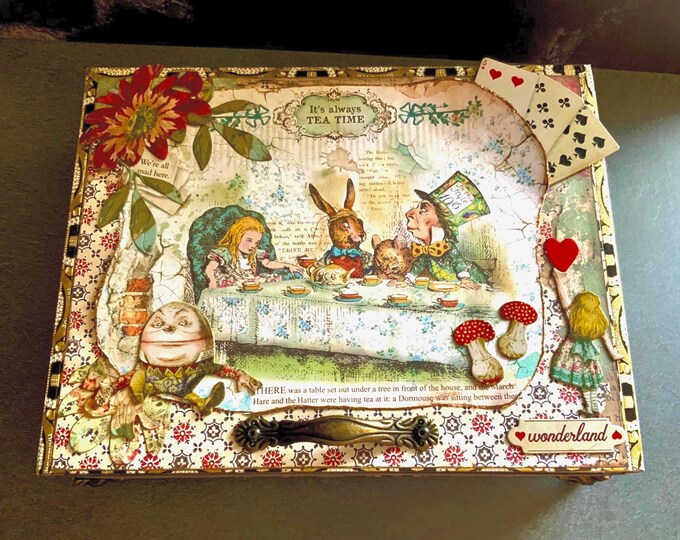 Alice in Wonderland Keepsake Box: Upcycled Tea Party Decor