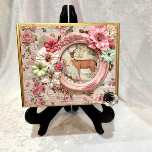 Pink Christmas Decorated Cigar Box — Christmas Keepsake  — Handmade for Holidays
