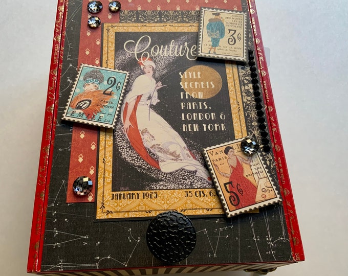 Paris Couture Keepsake, Vintage Fashion Jewelry Box, Graphic 45 Couture Gift