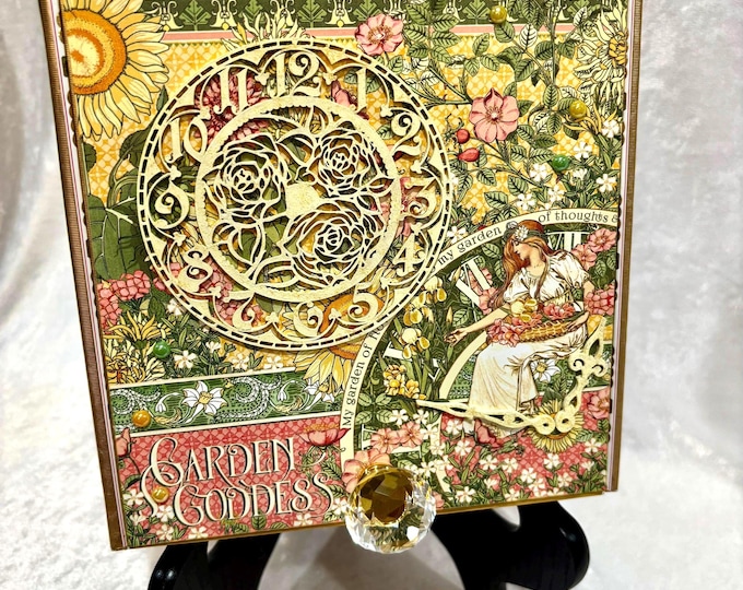 Garden Goddess Decorated Cigar Box • Sunflower & Floral Keepsake Box • One of a Kind