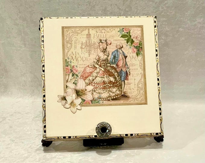 Gilded Lily Keepsake Box, Vintage Floral Jewelry Box, Romantic Marie Antoinette Gift - Free Shipping