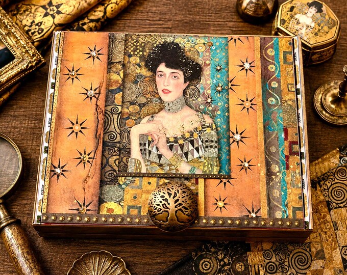 Gustav Klimt Art Box – Decorative Jewelry or Keepsake Storage - Klimt Adele - Free Shipping