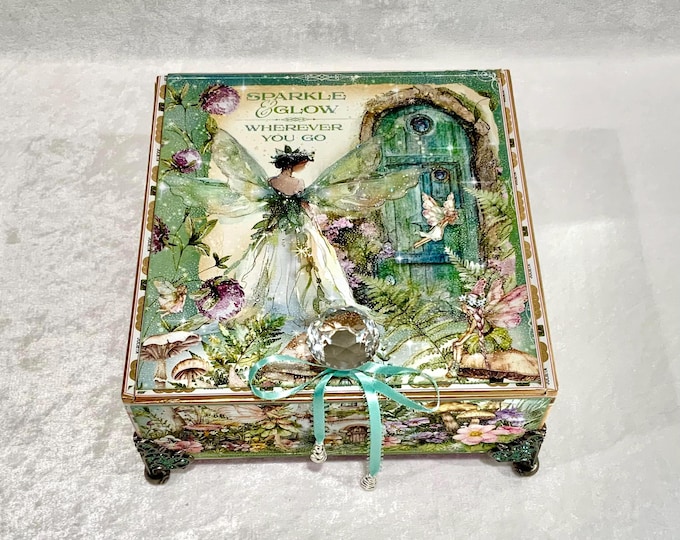 Handmade Fairy Keepsake Box: Whimsical Cottagecore Jewelry Box - Free Shipping