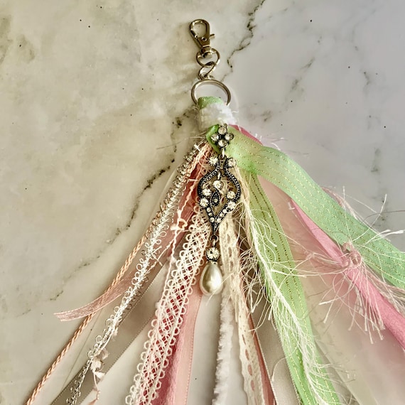Bag Charm, Fiber Art Purse Tassel, Junk Journal Tassel, Zipper Pull, Keychain Charm, Lamp Tassel, Fan Tassel, Purse Charm, Decorative Tassel