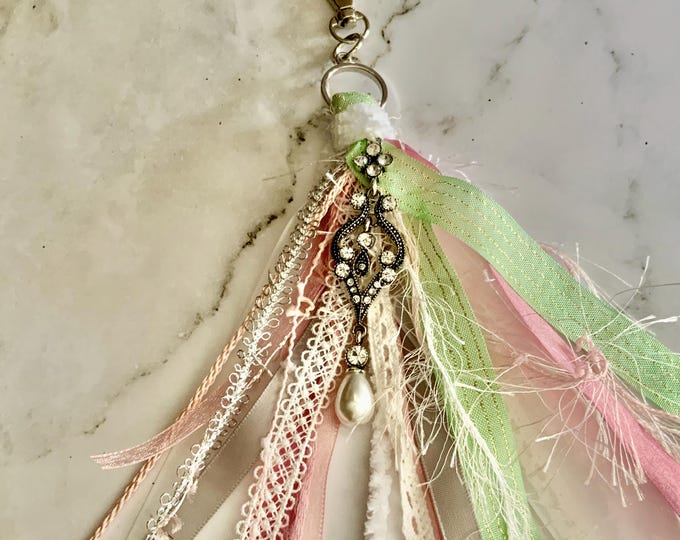 Bag Charm, Fiber Art Purse Tassel, Junk Journal Tassel, Zipper Pull, Keychain Charm, Lamp Tassel, Fan Tassel, Purse Charm, Decorative Tassel