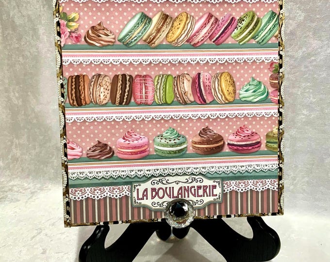 Large Patisserie Keepsake Box, Pink Macaron Jewelry Box, Romantic Dessert Decor, Gift for Her