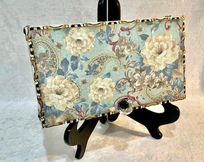 Romantic Floral Decorated Cigar Box – Large Handmade Keepsake Box, Vintage Style Storage for Jewelry - Free Shipping