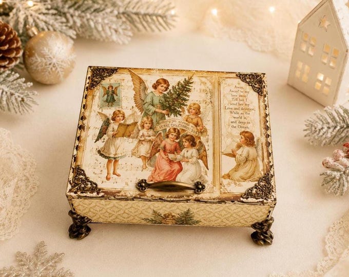 Vintage Christmas Angel Keepsake Box – Graphic 45 Holiday Decor - Ships Free in US