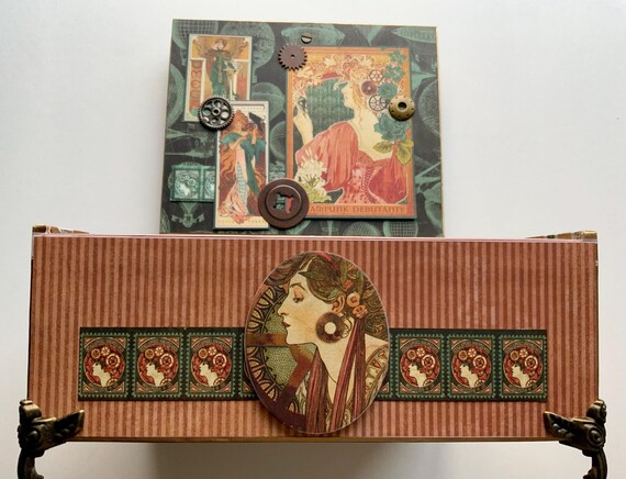 Steampunk Decorated Cigar Box – Victorian Lady, Gears and Clockwork Wings – Upcycled Gothic Keepsake Box – One-of-a-Kind Gift, Altered Box