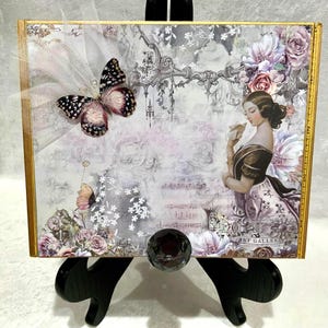 Fairy Whispers Keepsake Box – Floral, Butterfly, Jewelry Storage - Decorated Cigar Box