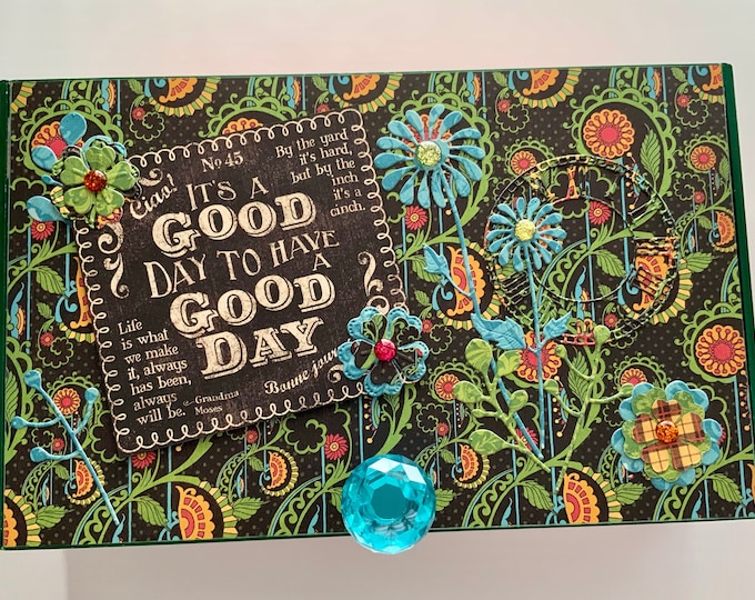 Typography Keepsake Box – Inspirational Quote Theme, Decorated Arturo Fuente Cigar Box