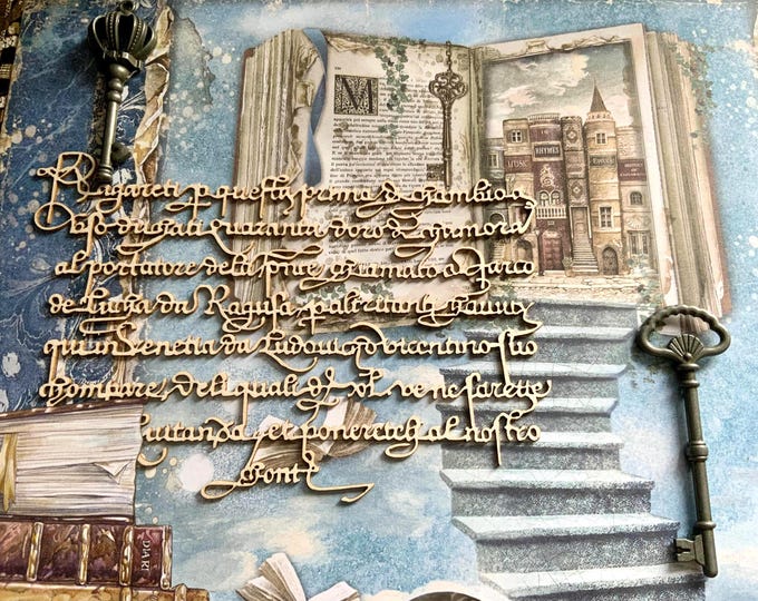 Literary Decorated Cigar Box – Handmade Book-Themed Keepsake, Fantasy Library Art – Gift for Readers