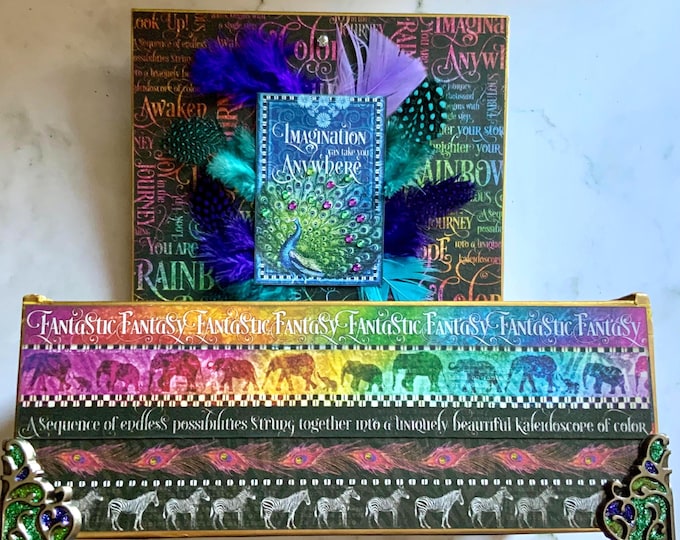 Colorful Kaleidoscope Decorated Cigar Box – Handcrafted Decorative Keepsake — Jewelry Box