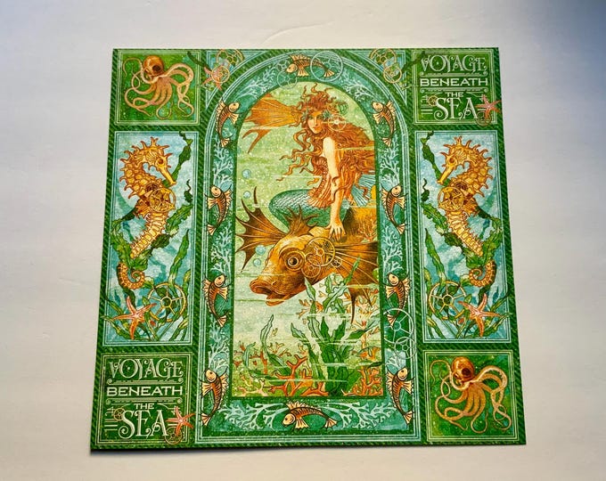 Custom Mermaid Keepsake Box, Voyage Beneath the Sea, Decorative Cigar Box, Coastal Memories