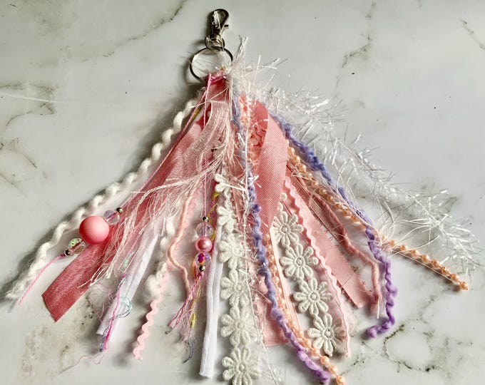 Boho Fabric Tassel Charm, Purse, Backpack, Journal, Gift Box Accessory