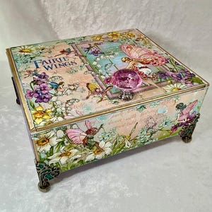 Handmade Fairy Wings Keepsake Box – Graphic 45, Jewel Knob