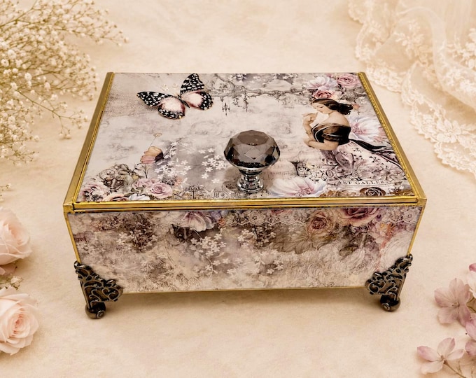 Fairy Whispers Keepsake Box with Butterfly and Crystal Knob - Free Shipping