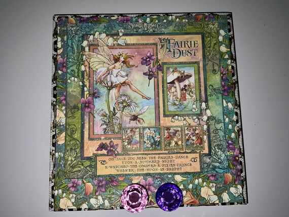 Fairy Dust Decorated Cigar Box – Enchanted Keepsake Box with Fairies & Floral Art, Handmade Jewelry or Trinket Box, Gift for Her