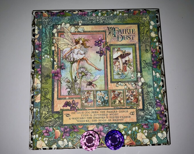 Fairy Dust Decorated Cigar Box – Enchanted Keepsake Box with Fairies & Floral Art, Handmade Jewelry or Trinket Box, Gift for Her