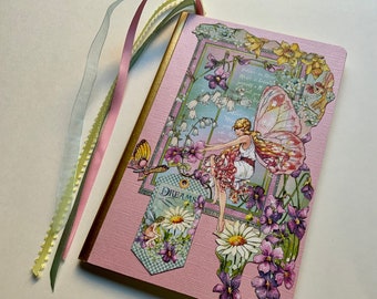 Fairy Dreams Journal~Blessings Journal~Girls Diary~Flowers and Fairy’s Keepsake Notebook~Faeries Glitter Journal~Fairy Dream Diary~FREE SHIP